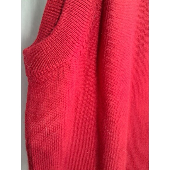 100% Extra Fine Merino Wool Pullover Sweater Vest Solid Red Joseph Abboud XL - Picture 3 of 5